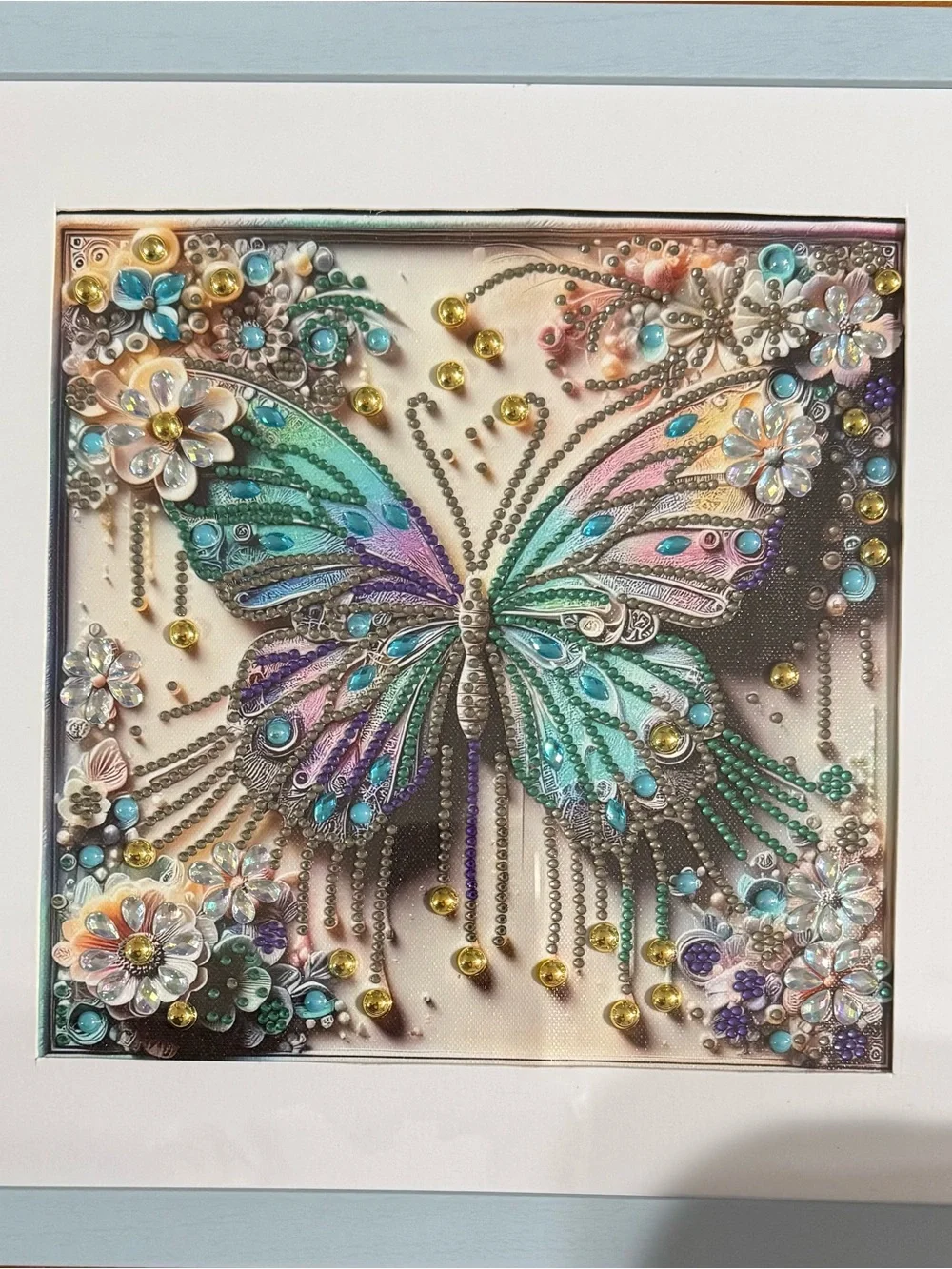 Multicolor Beaded Butterfly Wall Art - Decorative Accent
